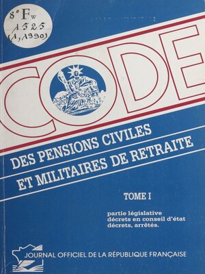 cover image of Code des pensions civiles et militaires de retraite (1)
